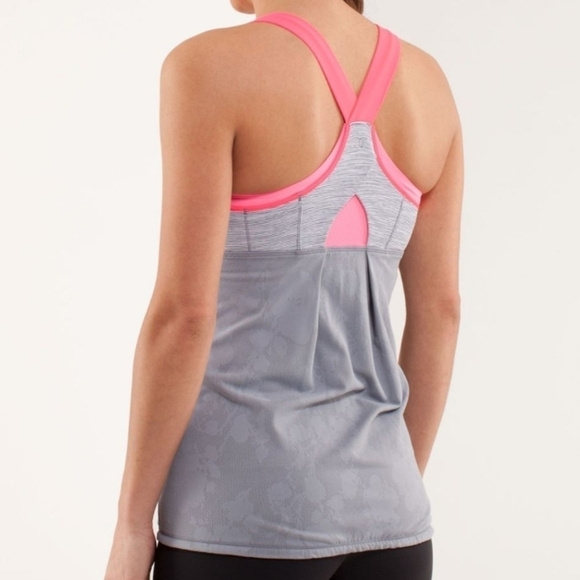 LULULEMON Run: Stuff Your Bra TankFossil / Wee Are From Space White Combo - Picture 9 of 16
